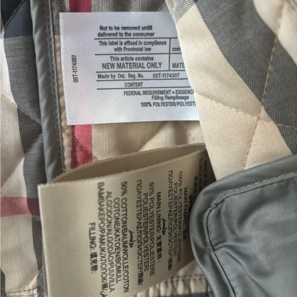 Nwot Burberry gray moto biker  Quilted Jacket Medium women - Picture 9 of 11